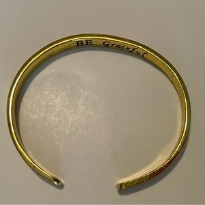 Be Grateful Bangle Bracelet - Goldtone